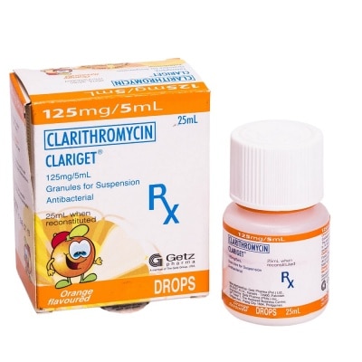 CLARIGET Clarithromycin 125 mg/5 mL Granules for Oral Suspension 25 mL [PRESCRIPTION REQUIRED]