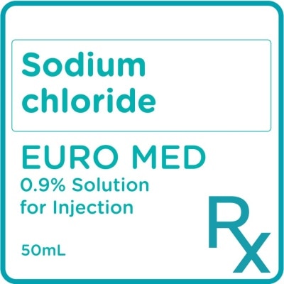 EURO MED Sodium Chloride 0.9% Solution for Injection 50ml [PRESCRIPTION REQUIRED]