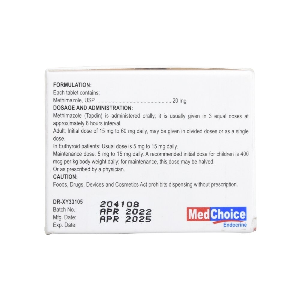 Methimazole 20mg 1 Tablet [PRESCRIPTION REQUIRED]