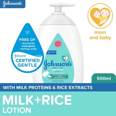 JOHNSONS BABY Johnson's Milk+Rice Baby Lotion 500ml-Lotion for Baby,Baby Essentials,Baby Body Lotion,Milk Lotion