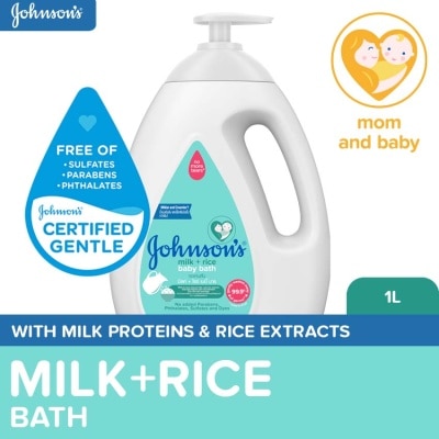 JOHNSONS BABY Johnson's Milk + Rice Baby Bath 1000ml - Baby Essentials, Baby Care, Baby Wash, Body Wash For Baby