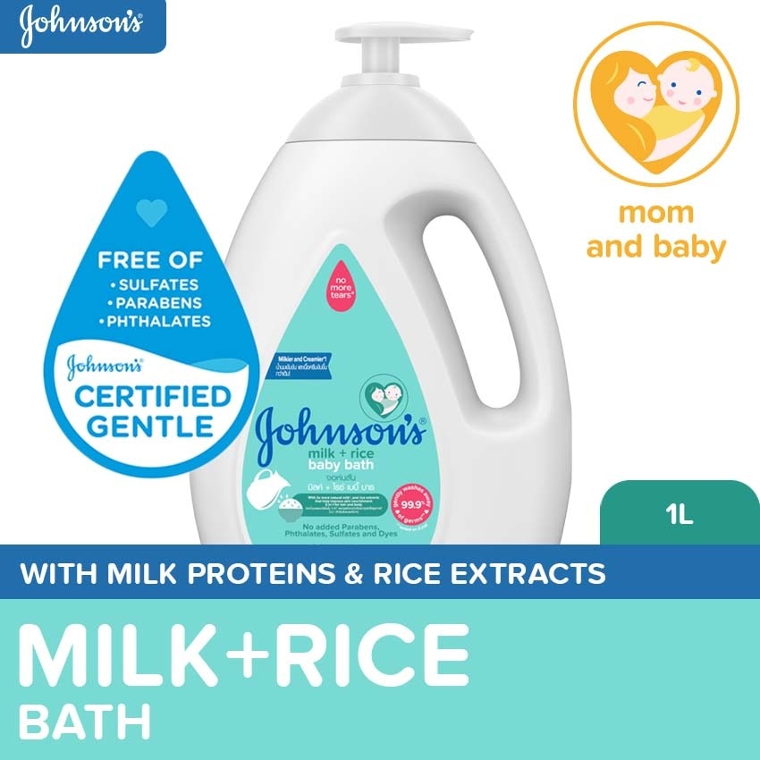 Johnson's Milk + Rice Baby Bath 1000ml - Baby Essentials, Baby Care, Baby Wash, Body Wash For Baby