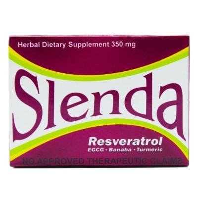 SLENDA Resveratrol Green Tea Extract Banaba and Turmeric 1 Capsule