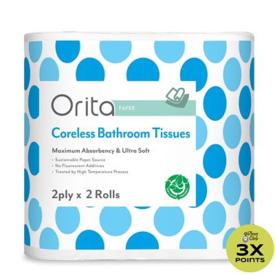 ORITA Coreless Bathroom Tissue 2 Ply 2 Rolls