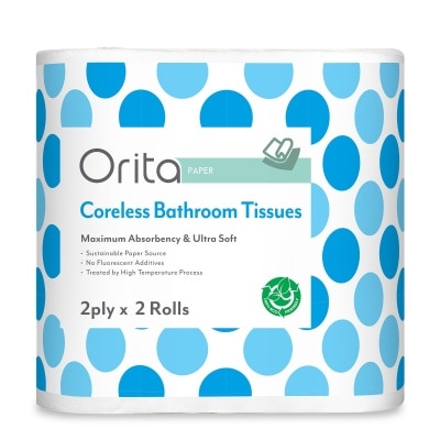 ORITA Coreless Bathroom Tissue 2 Ply 2 Rolls