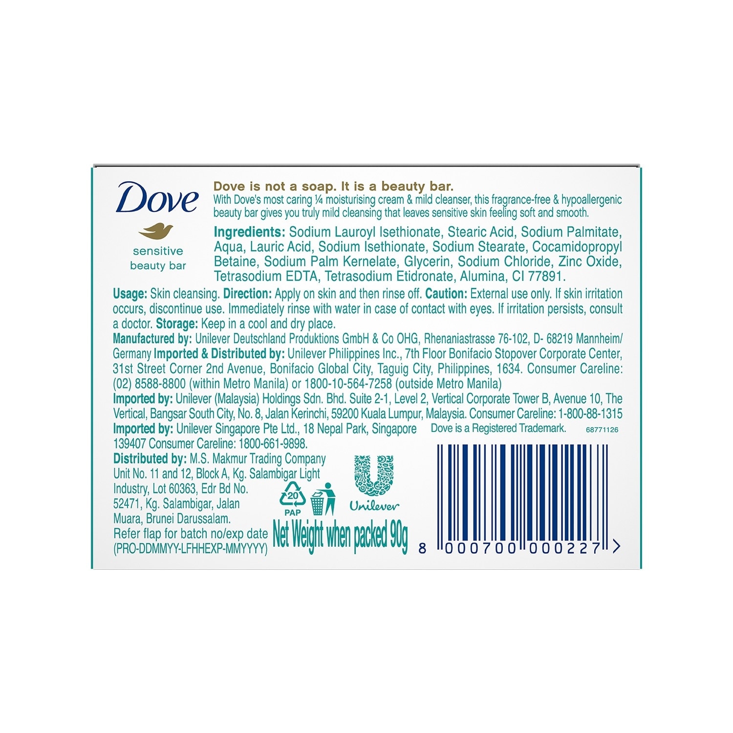 Dove Extra Sensitive Soap 90g