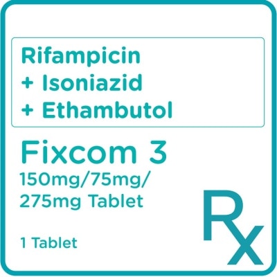 FIXCOM Rifampicin 150mg + Isoniazid 75mg + Ethambutol 275mg 1 Tablet [PRESCRIPTION REQUIRED]