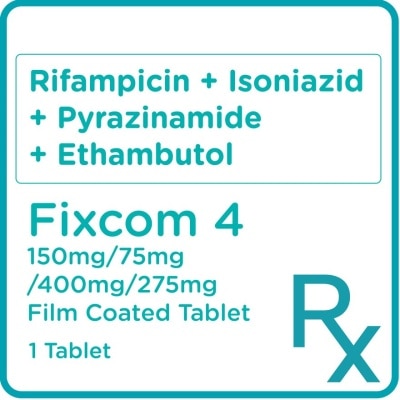 FIXCOM Rifampicin 150mg + Isoniazid 75mg + Pyrazinamide 400mg + ethambutol 275mg 1 Tablet [PRESCRIPTION REQUIRED]