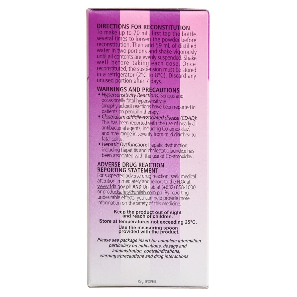 Amoxicillin + Clavulanic Acid 400 mg/57 mg Oral Suspension 70mL [PRESCRIPTION REQUIRED]