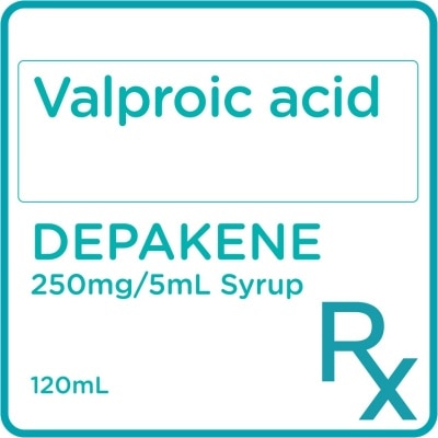 DEPAKENE Valproic Acid 250 mg/5 mL Syrup 120 mL [PRESCRIPTION REQUIRED]