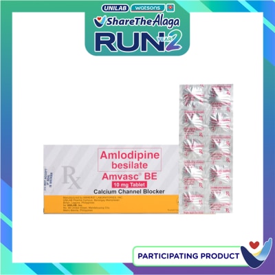 AMVASC Amvasc BE Amlodipine besilate 10mg 1 Tablet [Prescription Required] image