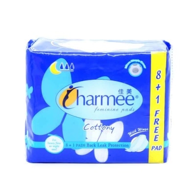 CHARMEE Feminine Pads Cottony for Heavy Flow 8 + 1s With Wings