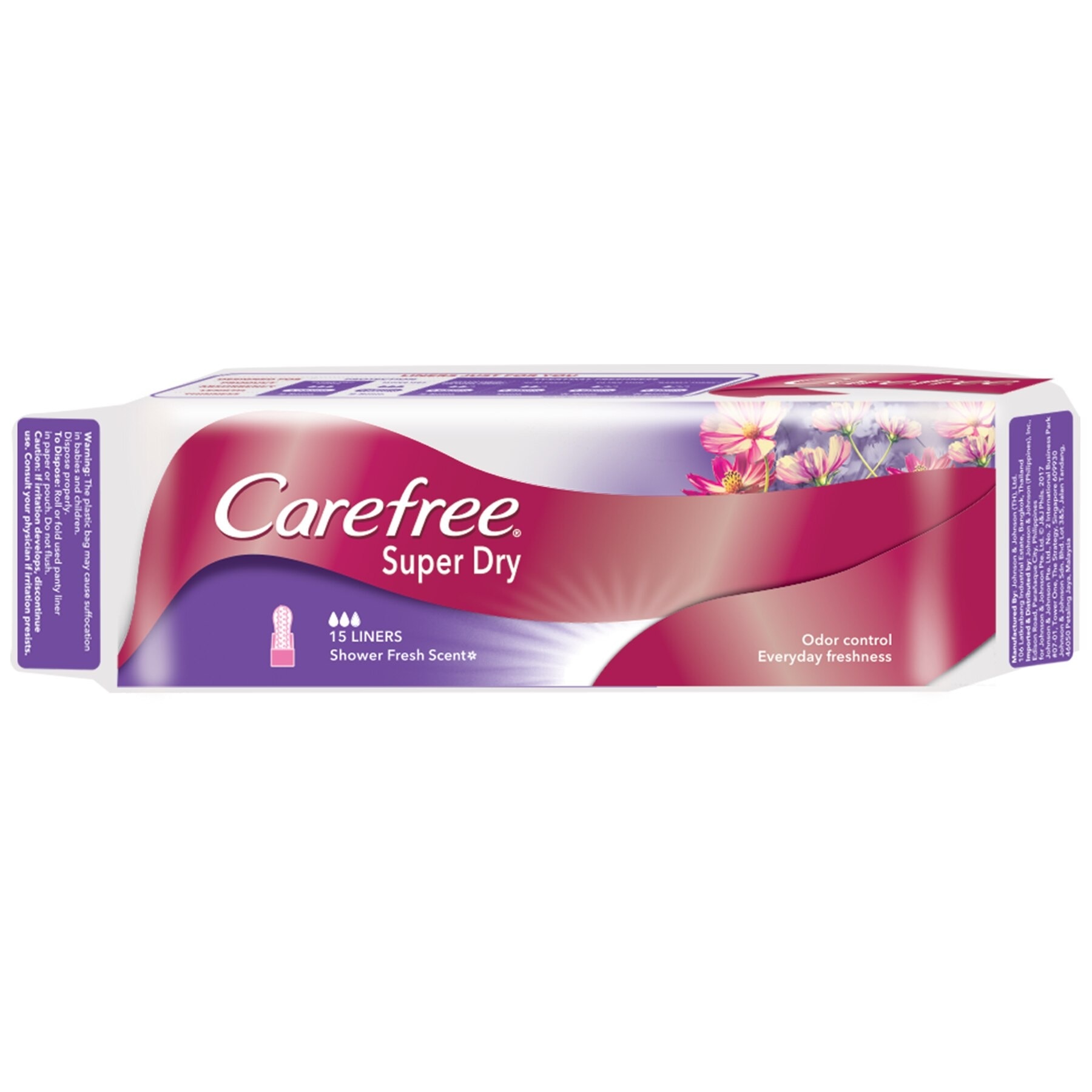 Carefree Super Dry Panty Liners 15s - Feminine Care, Odor Control, Absorb Discharge