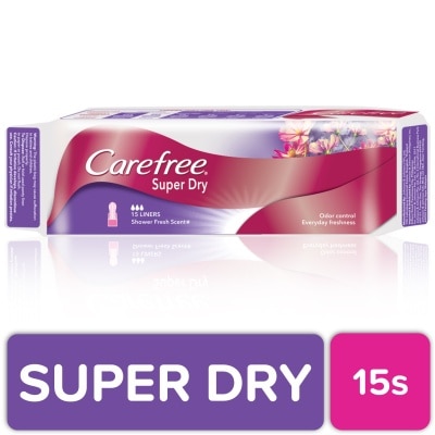 CAREFREE Carefree Super Dry Panty Liners 15s - Feminine Care, Odor Control, Absorb Discharge