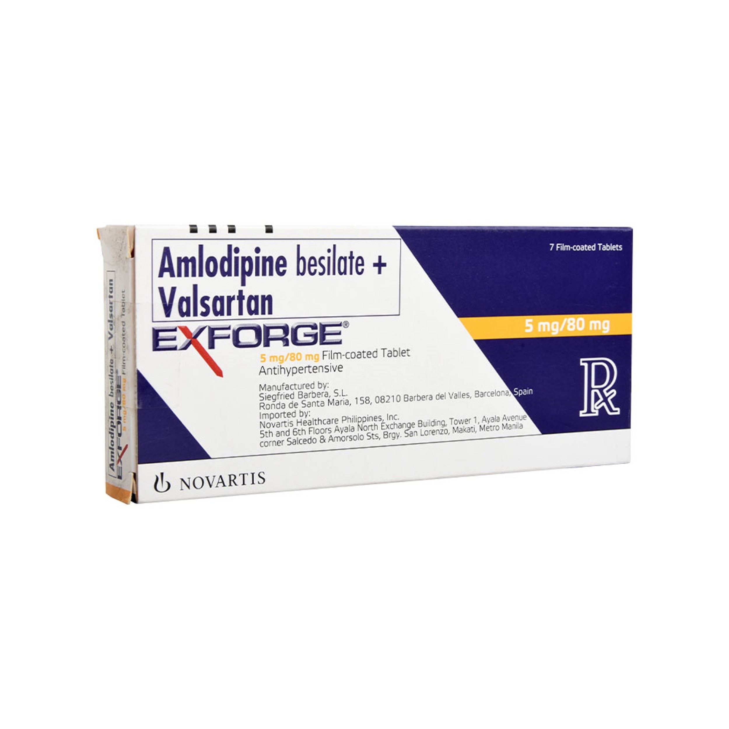 Exforge Amlodipine Besilate 5mg Valsartan 80mg 1 Tablet [Prescription Required]