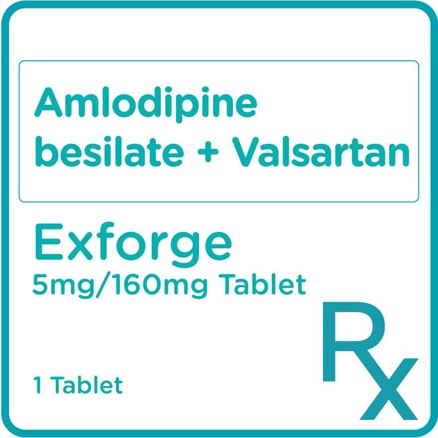 Exforge Amlodipine Besilate 5mg Valsartan 160mg 1 Tablet [Prescription Required]