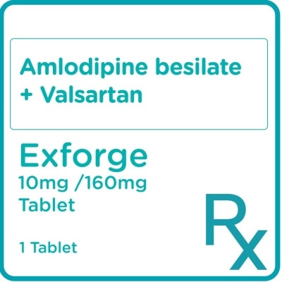 EXFORGE Exforge Amlodipine Besilate 10mg Valsartan 160mg 1 Tablet [Prescription Required]