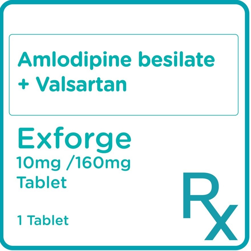 Exforge Amlodipine Besilate 10mg Valsartan 160mg 1 Tablet [Prescription Required]