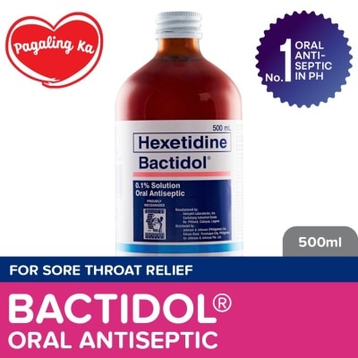 BACTIDOL Bactidol Oral Antiseptic Gargle Mouthwash 500ml for Sore Throat, Itchy Throat