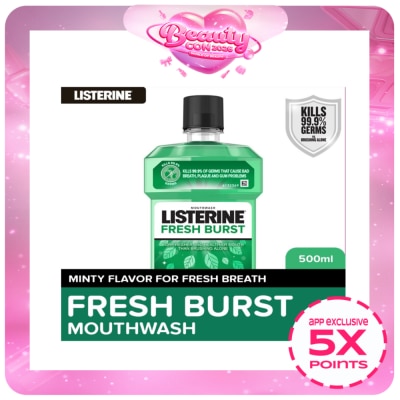LISTERINE - Listerine Fresh Burst Mouthwash 500ml - For Oral Care, Mint Fresh to Fight Bad Breath