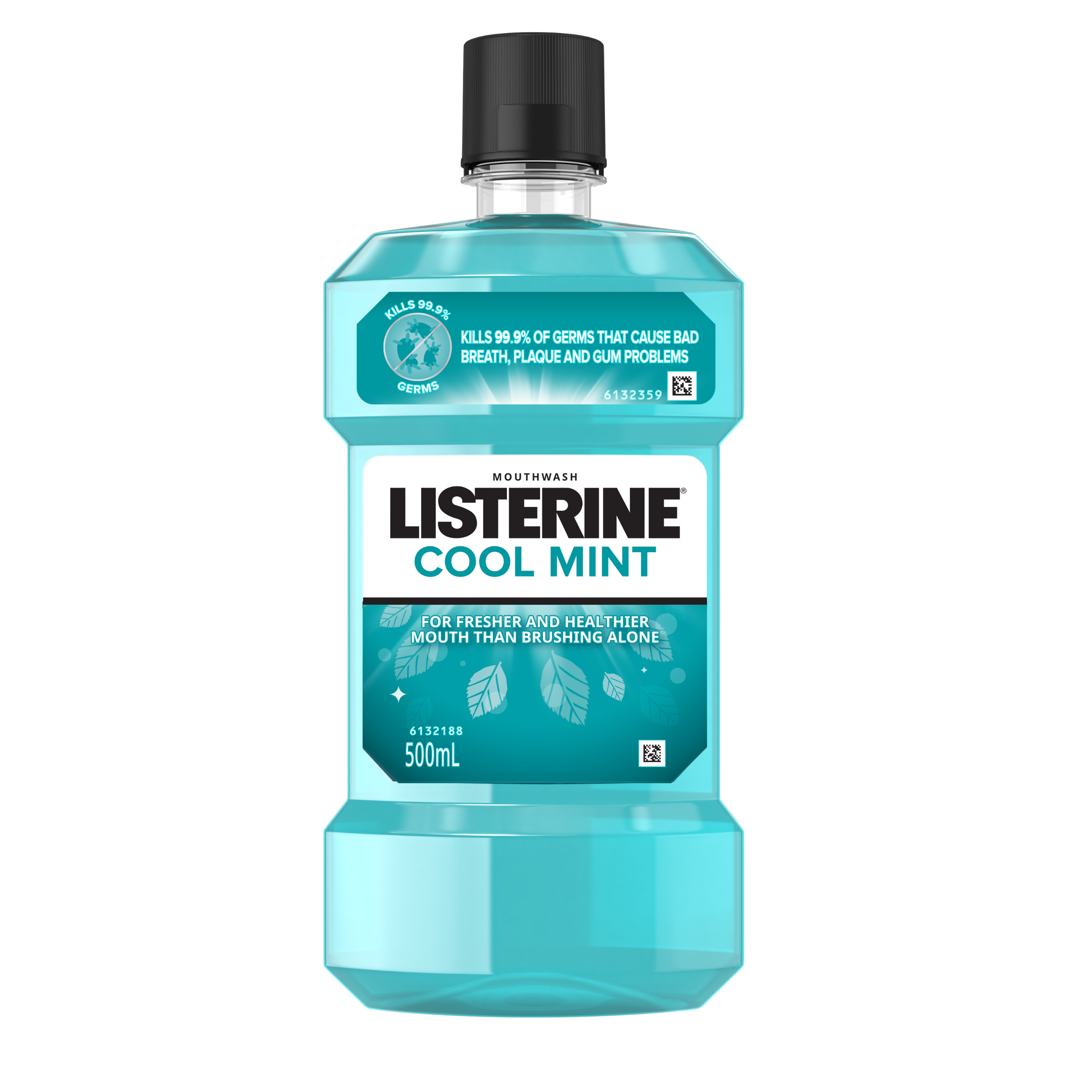 Listerine Cool Mint Mouthwash 500ml - Oral Care, Mint Fresh to Fight Bad Breath, Toothbrush Routine