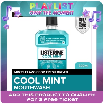 LISTERINE - Listerine Cool Mint Mouthwash 500ml - Oral Care, Mint Fresh to Fight Bad Breath, Toothbrush Routine