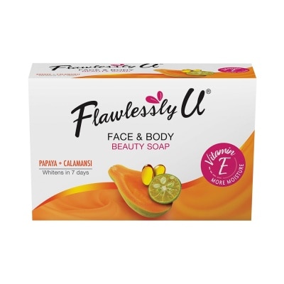 FLAWLESSLY U Papaya + Calamansi Face & Body Beauty Soap 125g