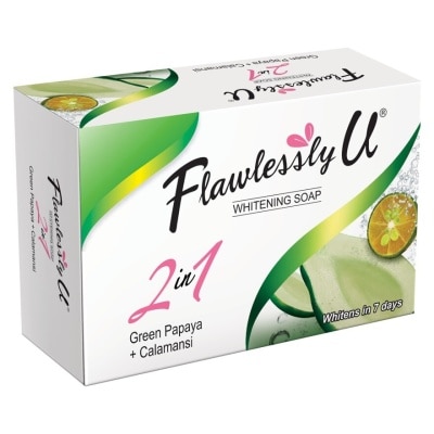 FLAWLESSLY U Green Papaya + Calamansi Face and Body Beauty Soap 125g