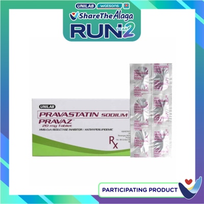 PRAVAZ Pravastatin Sodium 20mg 1 Tablet [PRESCRIPTION REQUIRED] image