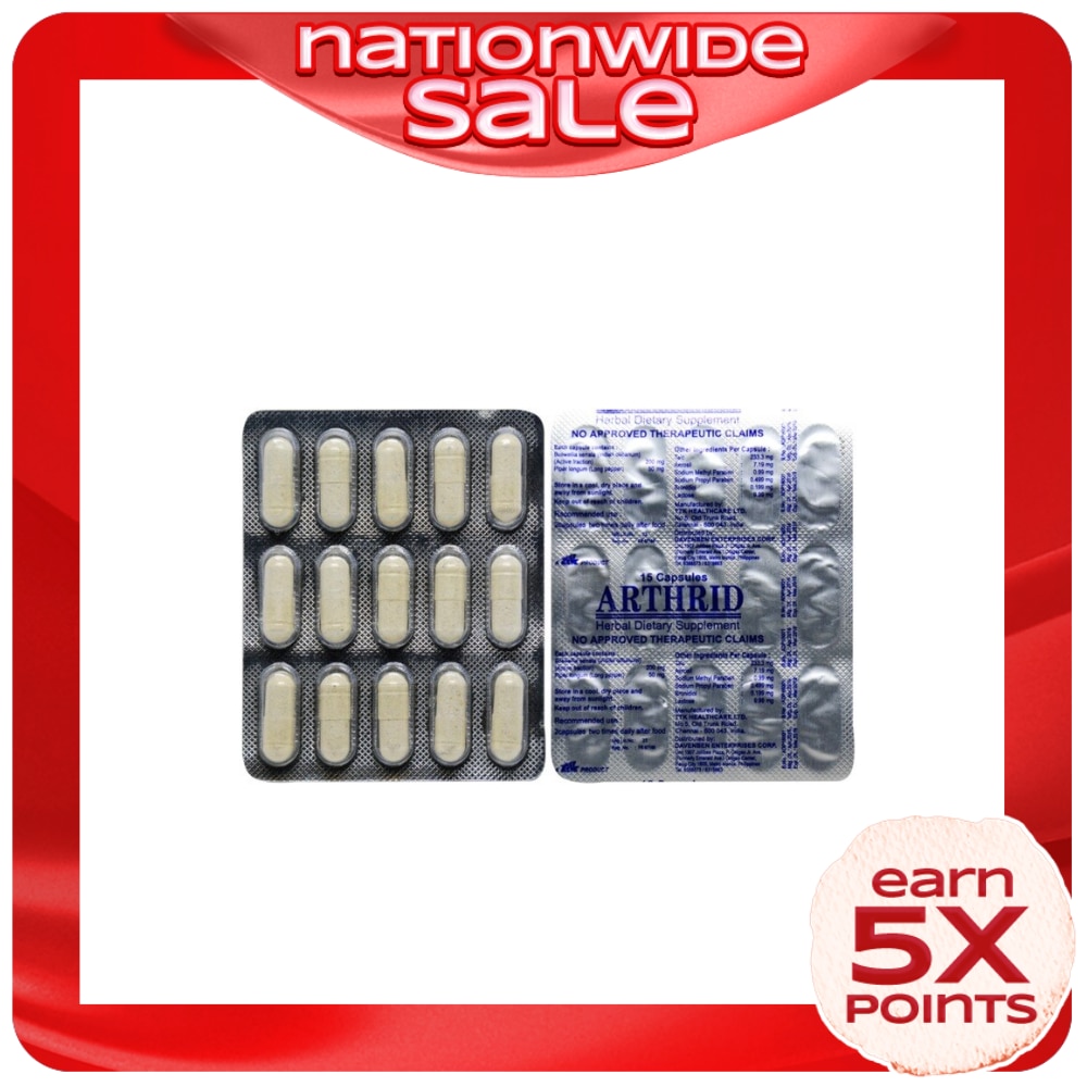 ARTHRID Boswellia serrata Piper longum 200mg/50mg Capsule Sold Per Piece