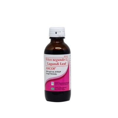 ASCOF Lagundi for Kids 300mg/5mL Strawberry-Flavored Syrup 60mL