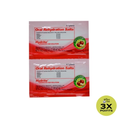 HYDRITE Sodium Chloride + Trisodium citrate dihydrate +  Potassium Chloride + Anhydrous glucose Apple Reformulated Granules Sachet x 1Sachet