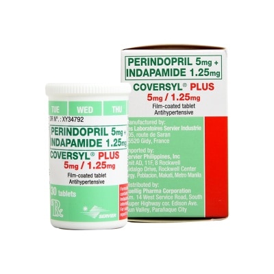 COVERSYL COVERSYL Coversyl Perindopril 5mg+ Indapamide 1.25mg Sold Per Piece [Prescription Required]