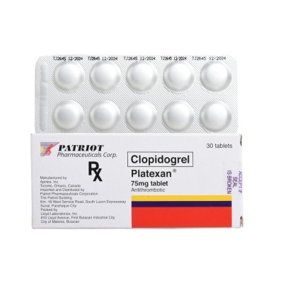 PLATEXAN Clopidogrel bisulfate 75mg 1 Tablet [PRESCRIPTION REQUIRED]