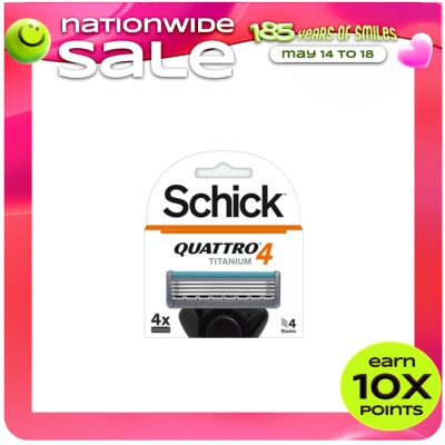 SCHICK - Quattro Titanium Razor Blade Refills For Men - 4 Count