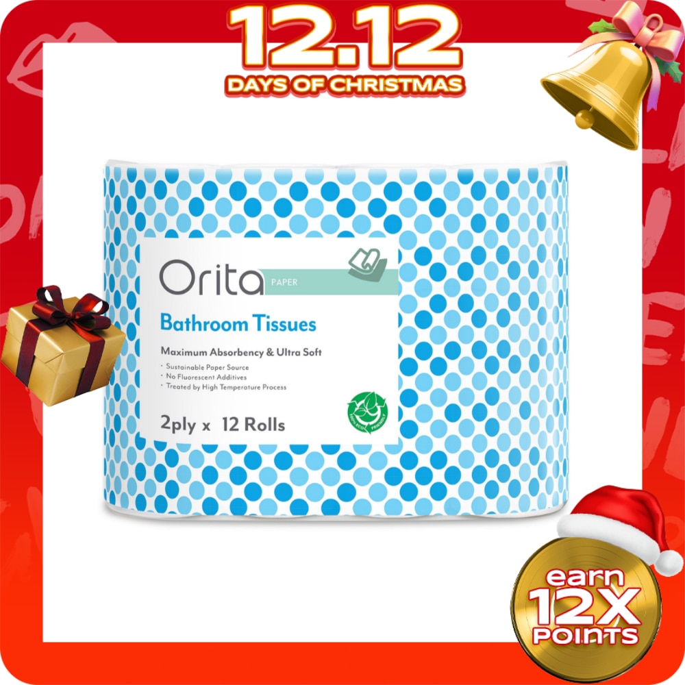 2-ply 12 Rolls Bathroom Tissue
