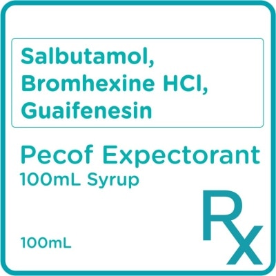 PECOF Salbutamol sulfate 2mg + Bromhexine HCl 4mg + Guaifenesin 100mg 1 Tablet [PRESCRIPTION REQUIRED]