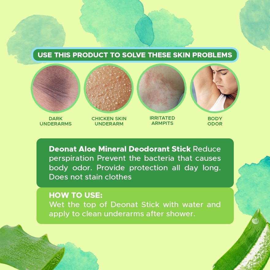 DEONAT Aloe Mineral Deodorant Stick Tawas 80g