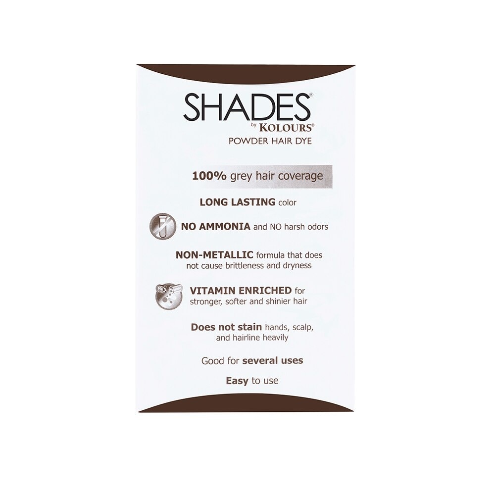 Shades Powder Hair Dye Brown Black  9g