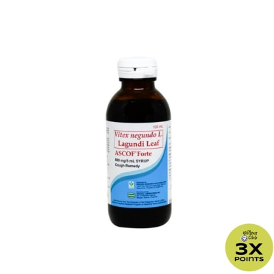 ASCOF Lagundi for Adults 600mg/5mL Sugar-Free Syrup 120mL Bottle