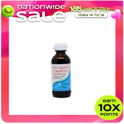 ASCOF - Lagundi for Adults 600mg/5mL Sugar-Free Syrup 60mL