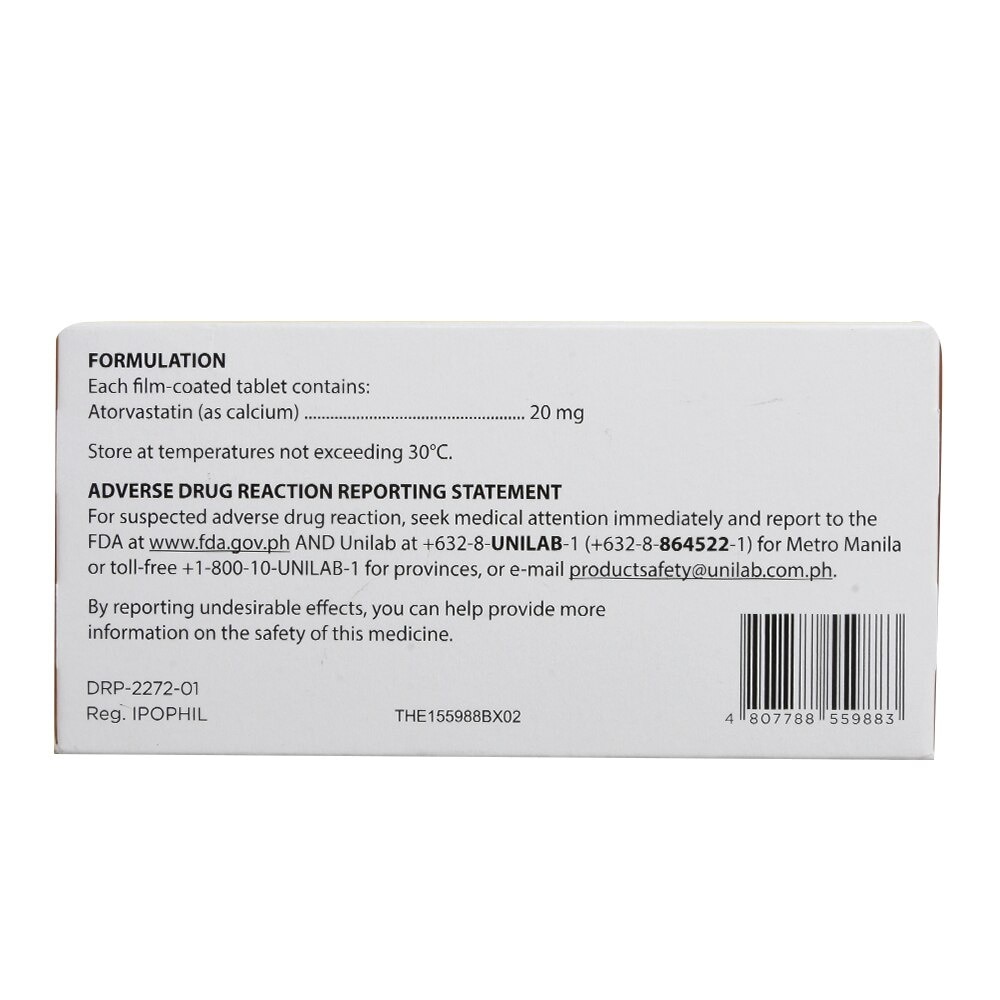 Atorvastatin calcium 20mg 1 Film-coated Tablet [PRESCRIPTION REQUIRED]