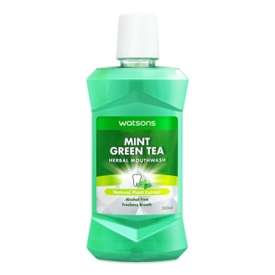WATSONS Mint Green Tea Herbal Mouthwash 500ml
