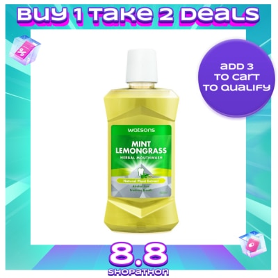 WATSONS Mint Lemongrass Herbal Mouthwash 500ml