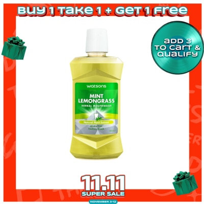 WATSONS Mint Lemongrass Herbal Mouthwash 500ml