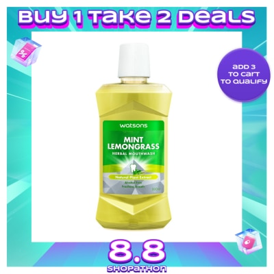 WATSONS Mint Lemongrass Herbal Mouthwash 500ml