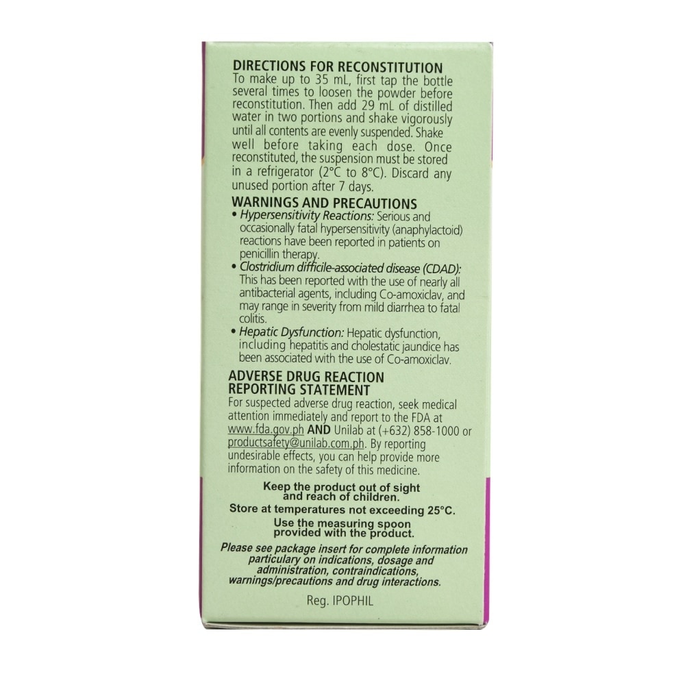 Amoxicillin + Clavulanic Acid 400 mg/57 mg Oral Suspension 35mL [PRESCRIPTION REQUIRED]