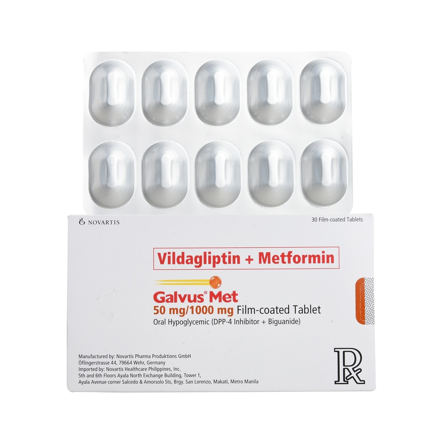 Vildagliptin + Metformin 50mg/1000mg 1 Tablet [PRESCRIPTION REQUIRED]