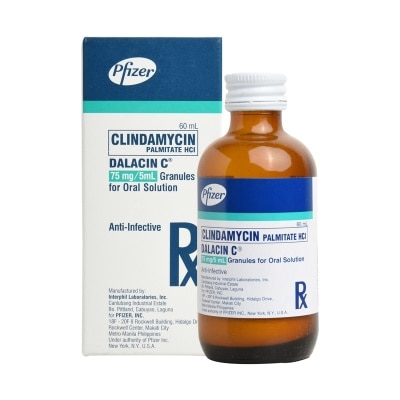 DALACIN C Clindamycin palmitate 75 mg/5 mL Granules for Oral Solution 60 Ml [PRESCRIPTION REQUIRED]