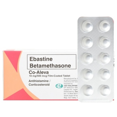 CO ALEVA Ebastine and betamethasone 10mg/500mcg 1 Tablet [PRESCRIPTION REQUIRED]